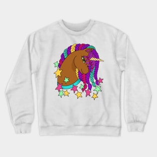 Black Unicorn | Afro Unicorn With Braided Mane Crewneck Sweatshirt